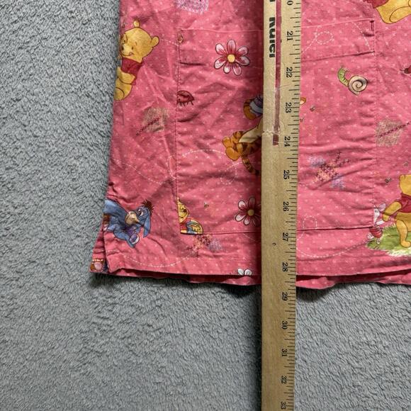 Vintage Disney Winnie the Pooh Scrub Top Pink All Over Print Women’s XL - Picture 5 of 5